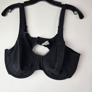 Wacoal High Standards Bra 42D Underwire Black Soft Adjustable 855352 Mesh Trim